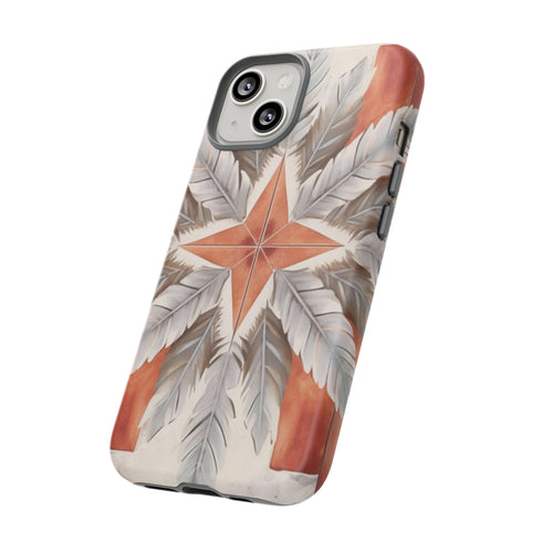 Silver Feather Compass - Impact Resistant Phone Case